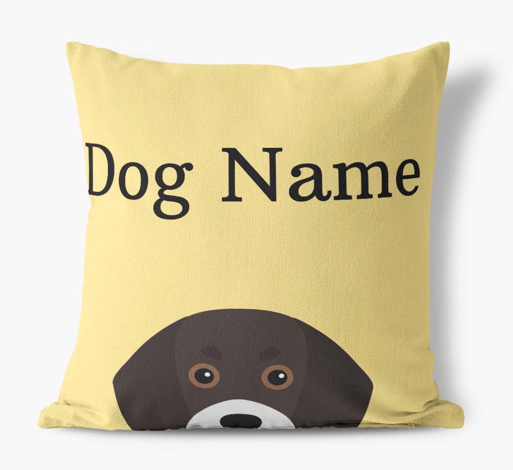 {dogsName}'s Icon & Name: Personalized {breedFullName} Canvas Pillow