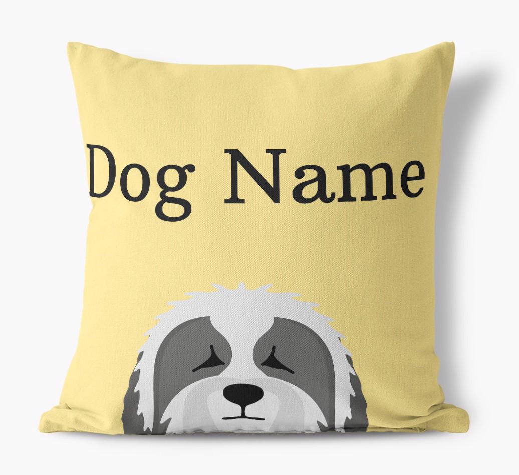 {dogsName}'s Icon & Name: Personalized {breedFullName} Canvas Pillow