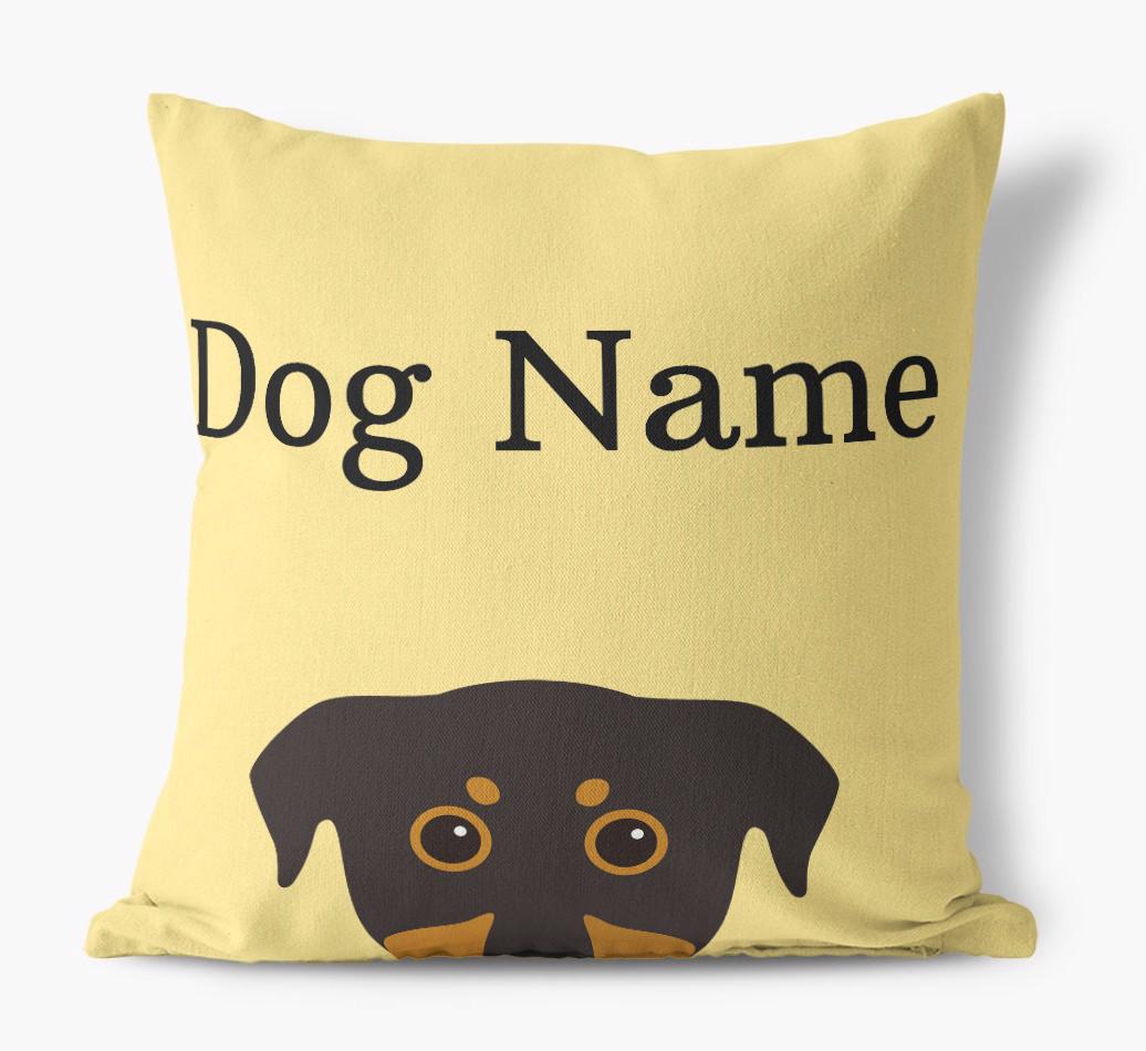 {dogsName}'s Icon & Name: Personalized {breedFullName} Canvas Pillow