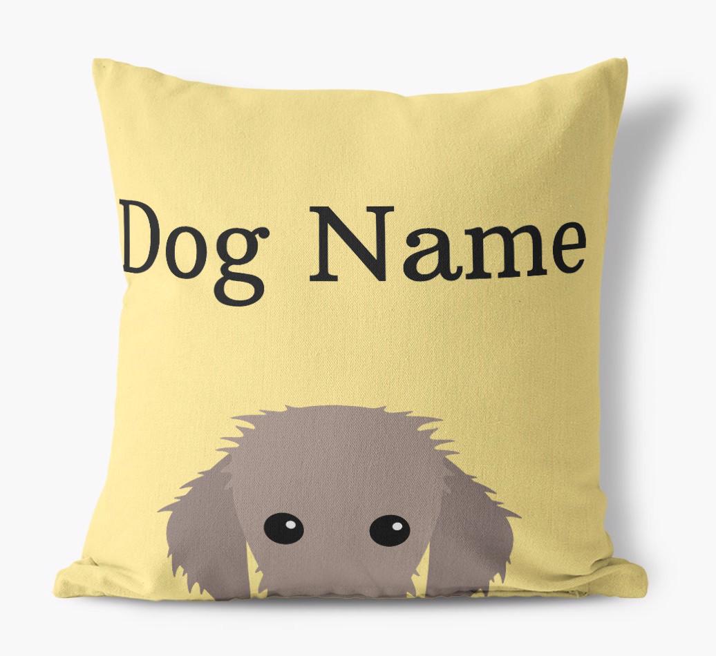 {dogsName}'s Icon & Name: Personalized {breedFullName} Canvas Pillow