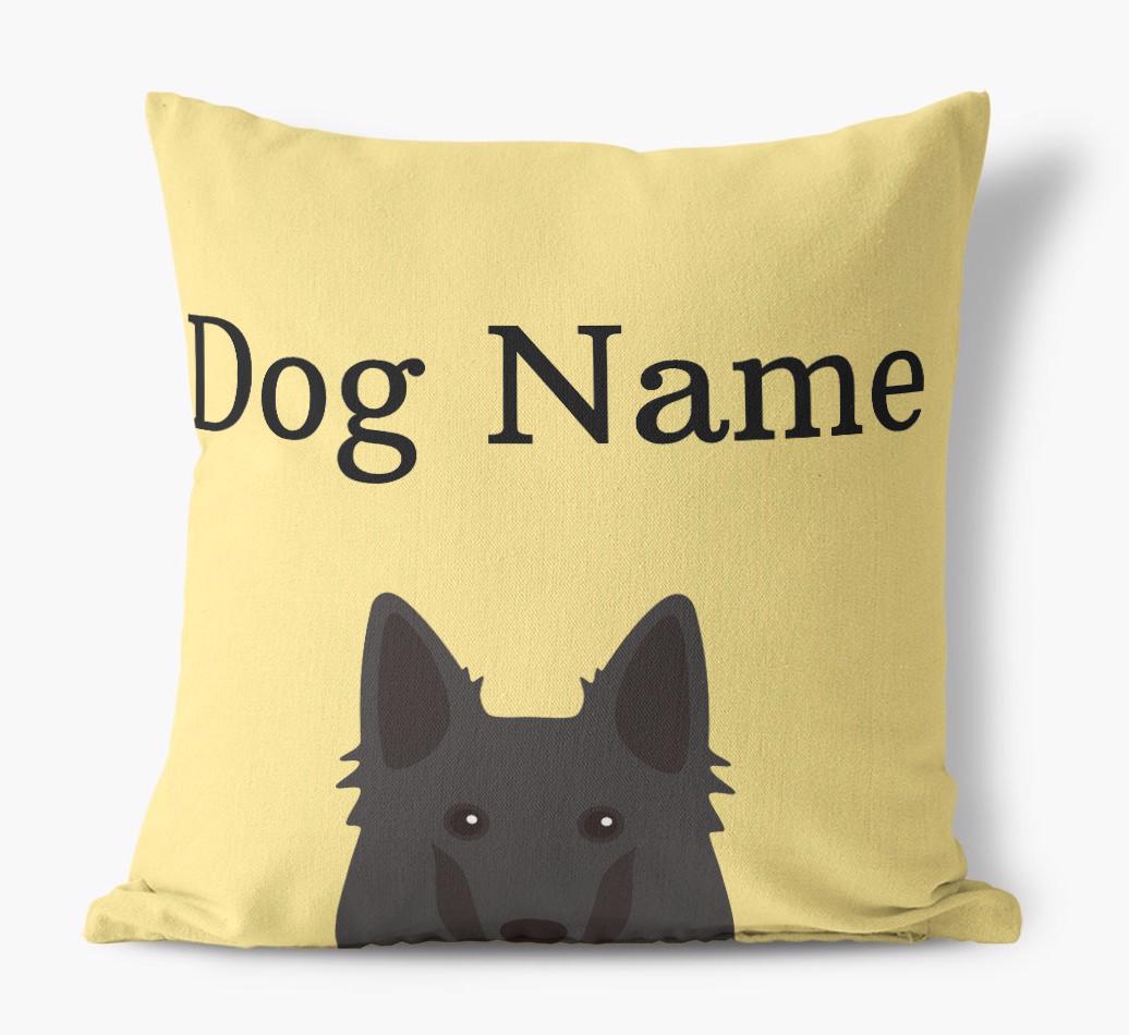 {dogsName}'s Icon & Name: Personalized {breedFullName} Canvas Pillow
