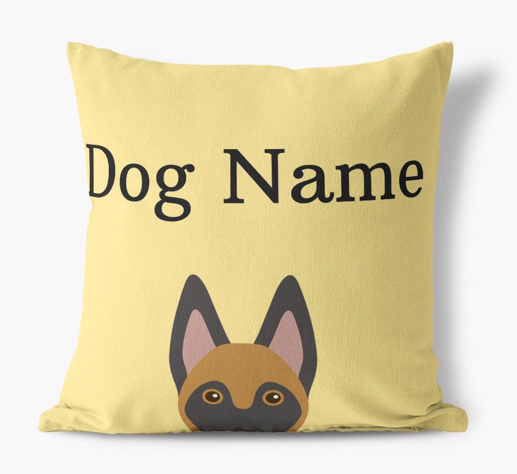 {dogsName}'s Icon & Name: Personalized {breedFullName} Canvas Pillow