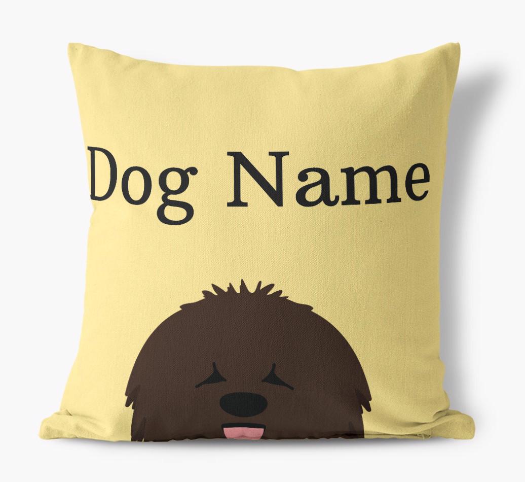 {dogsName}'s Icon & Name: Personalized {breedFullName} Canvas Pillow