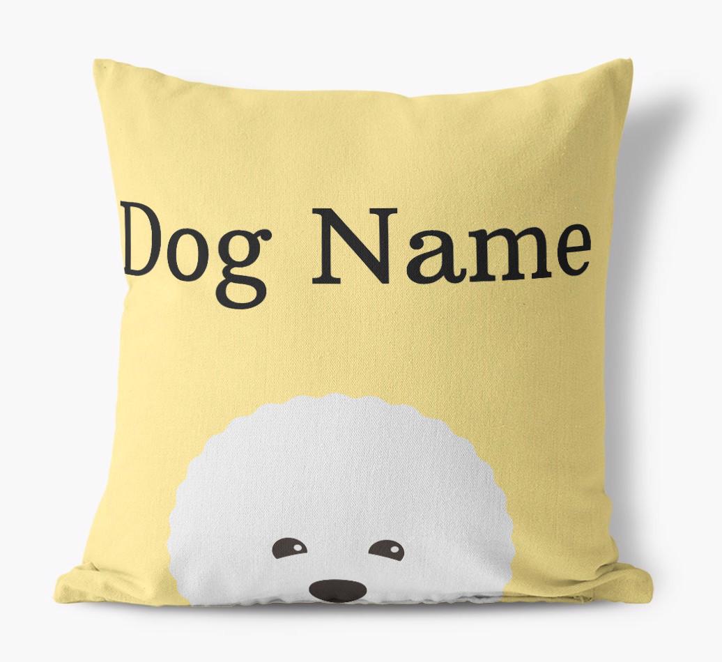 {dogsName}'s Icon & Name: Personalized {breedFullName} Canvas Pillow
