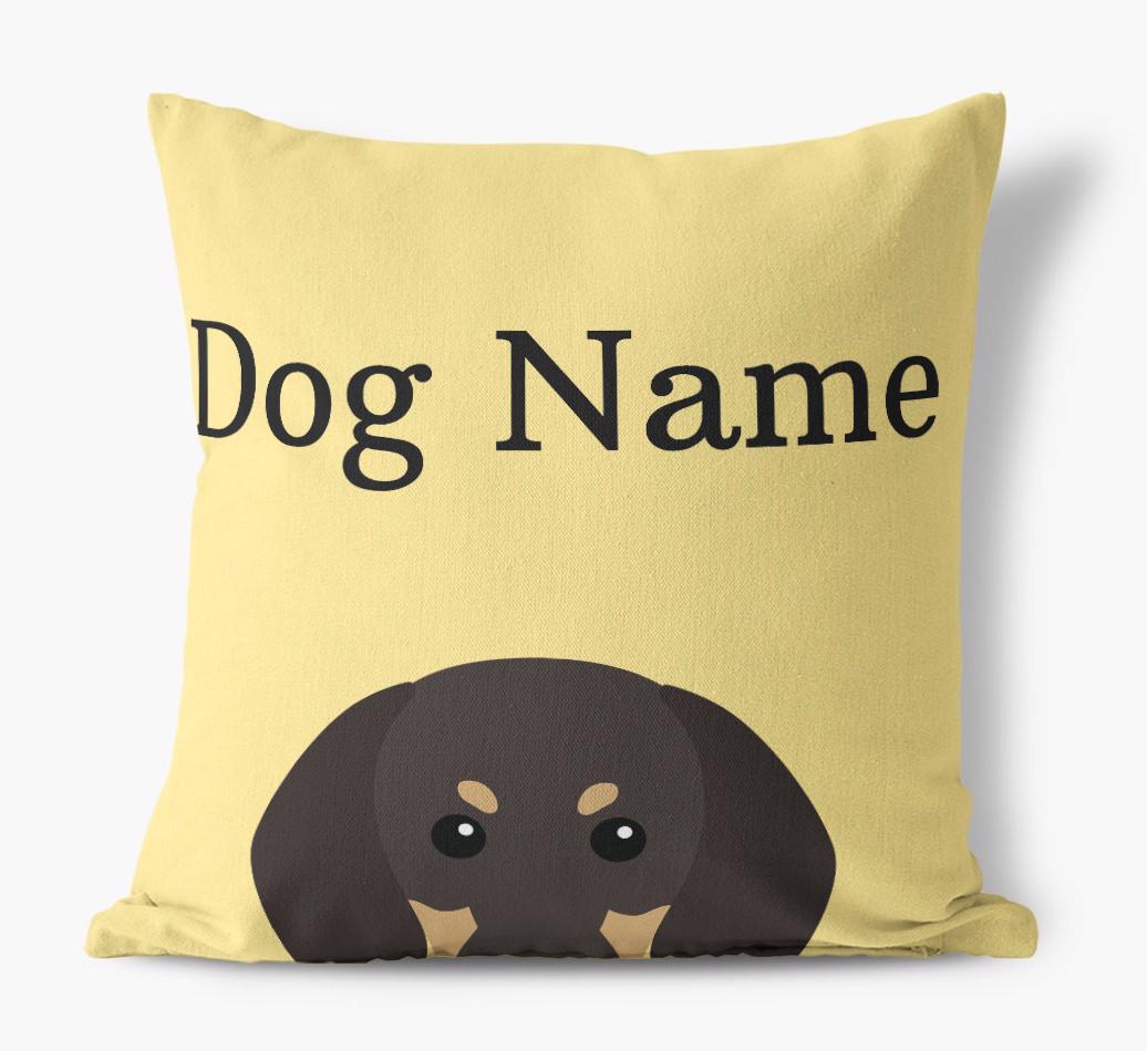 {dogsName}'s Icon & Name: Personalized {breedFullName} Canvas Pillow