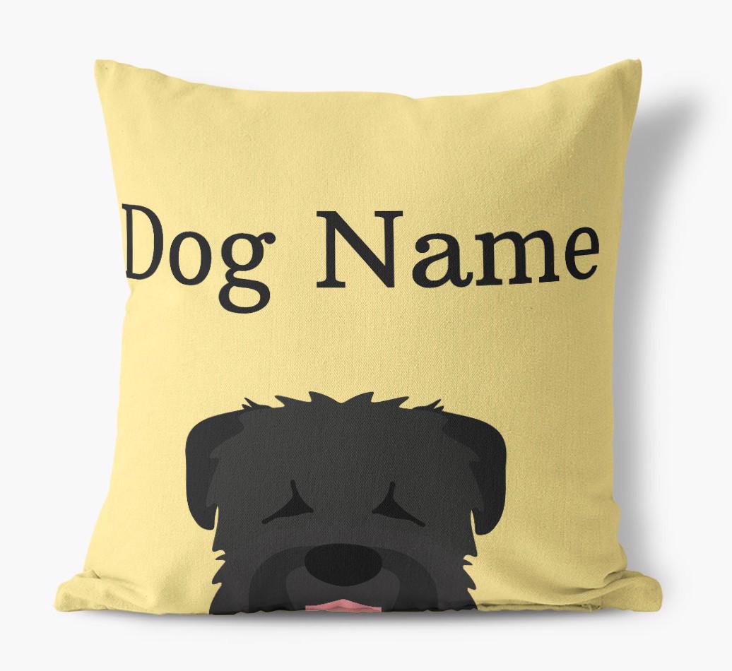 {dogsName}'s Icon & Name: Personalized {breedFullName} Canvas Pillow