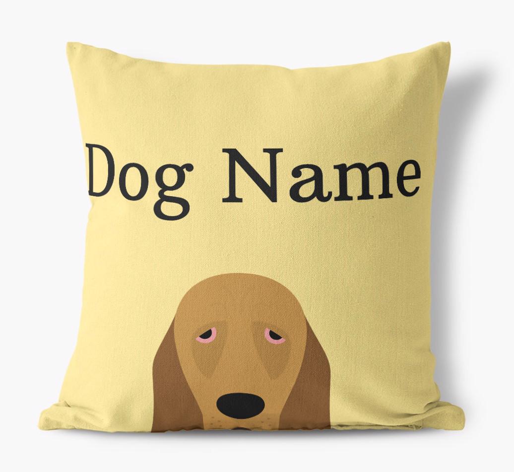 {dogsName}'s Icon & Name: Personalized {breedFullName} Canvas Pillow