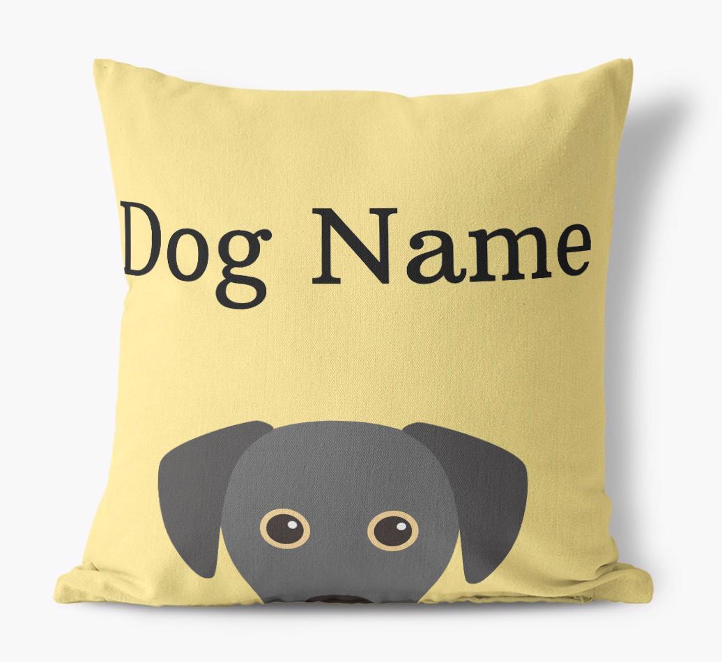 {dogsName}'s Icon & Name: Personalized {breedFullName} Canvas Pillow