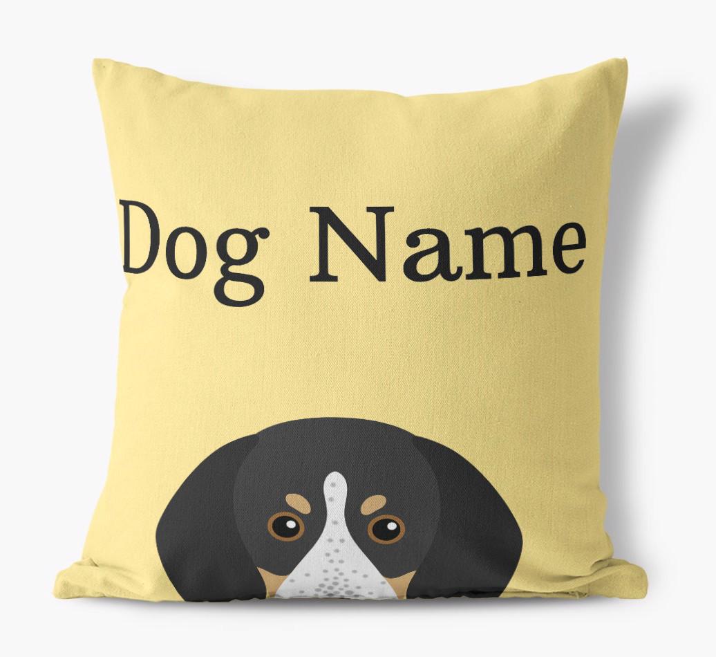 {dogsName}'s Icon & Name: Personalized {breedFullName} Canvas Pillow