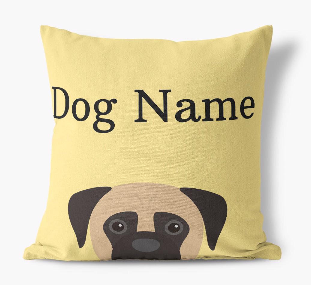 {dogsName}'s Icon & Name: Personalized {breedFullName} Canvas Pillow