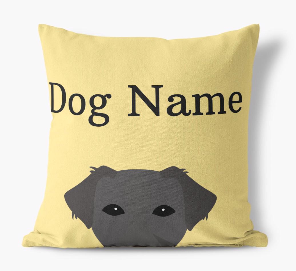 {dogsName}'s Icon & Name: Personalized {breedFullName} Canvas Pillow