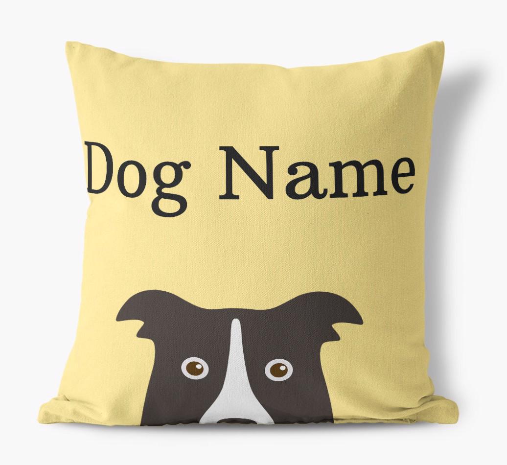 {dogsName}'s Icon & Name: Personalized {breedFullName} Canvas Pillow
