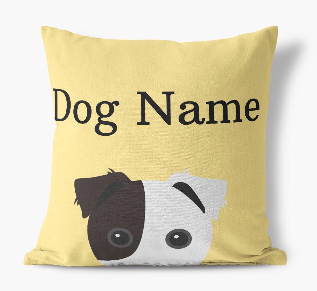 {dogsName}'s Icon & Name: Personalized {breedFullName} Canvas Pillow