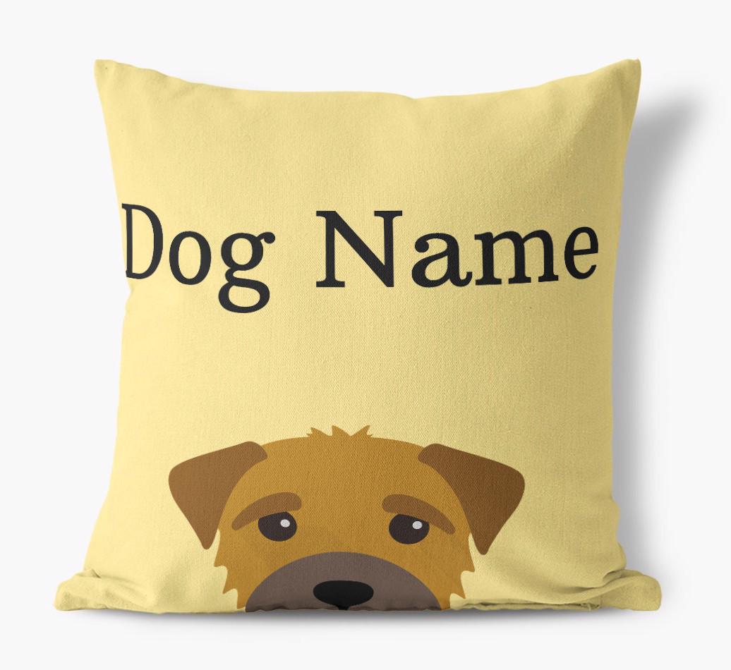 {dogsName}'s Icon & Name: Personalized {breedFullName} Canvas Pillow