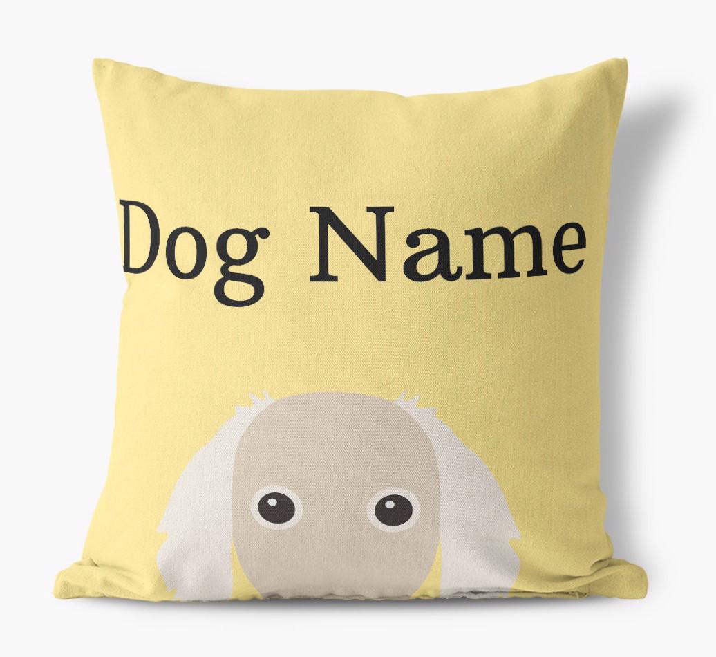 {dogsName}'s Icon & Name: Personalized {breedFullName} Canvas Pillow