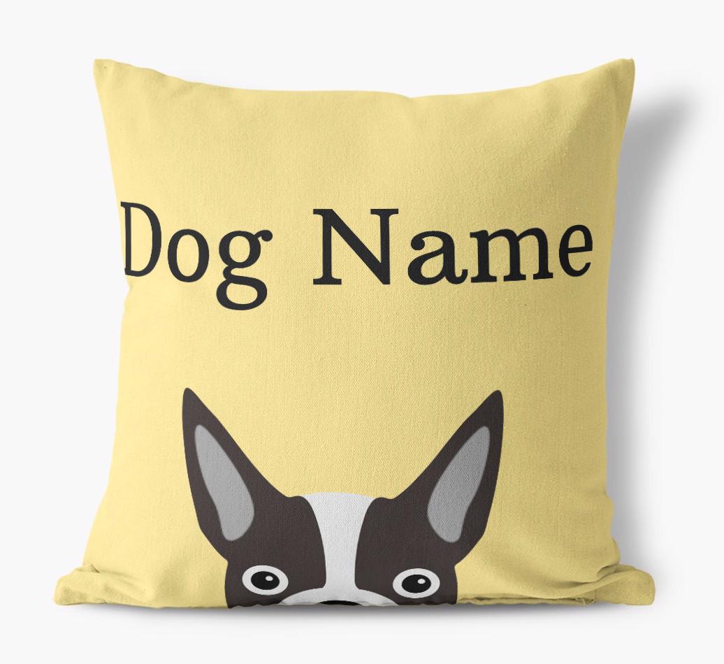 {dogsName}'s Icon & Name: Personalized {breedFullName} Canvas Pillow