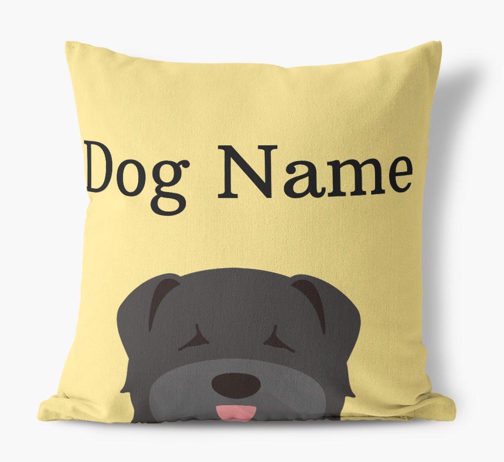 {dogsName}'s Icon & Name: Personalized {breedFullName} Canvas Pillow