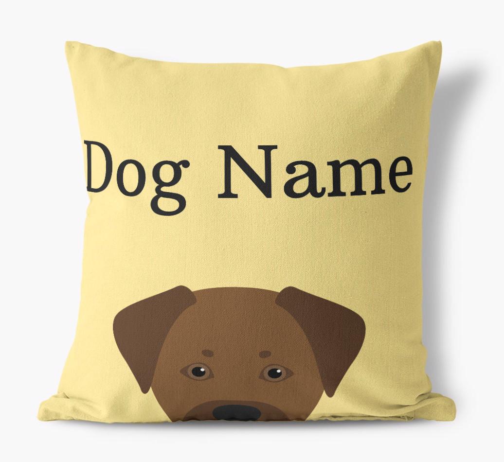 {dogsName}'s Icon & Name: Personalized {breedFullName} Canvas Pillow