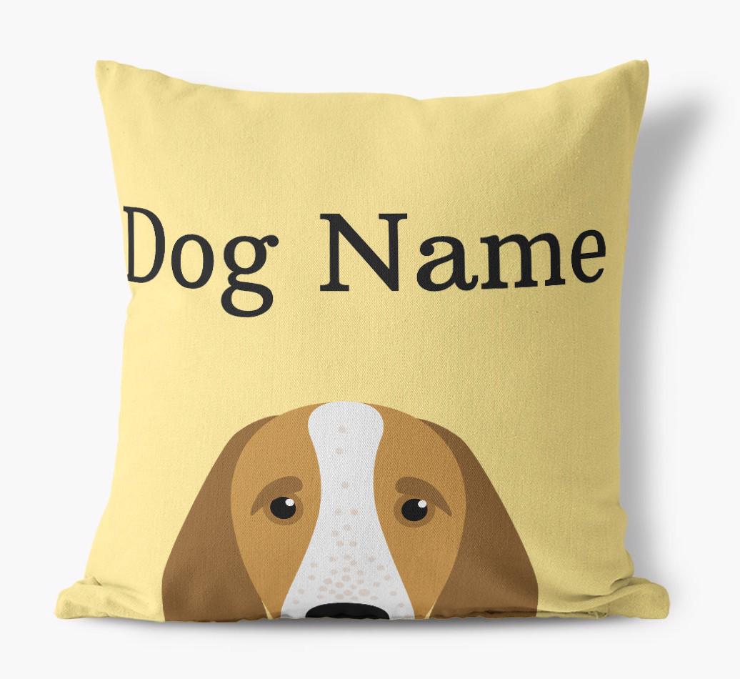 {dogsName}'s Icon & Name: Personalized {breedFullName} Canvas Pillow