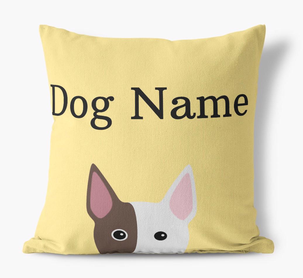 {dogsName}'s Icon & Name: Personalized {breedFullName} Canvas Pillow