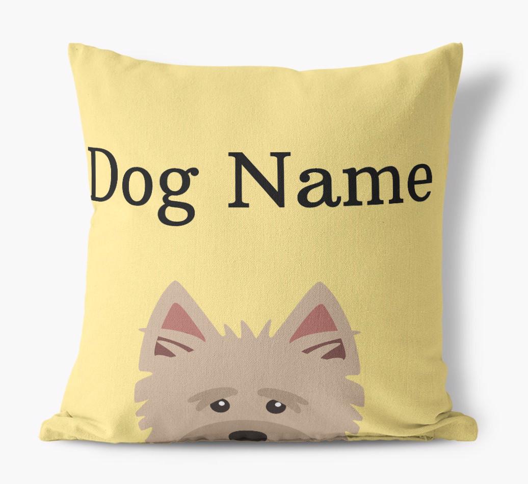 {dogsName}'s Icon & Name: Personalized {breedFullName} Canvas Pillow