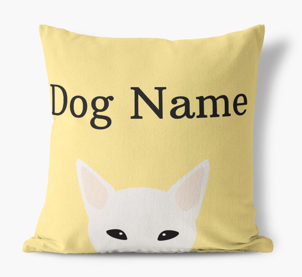 {dogsName}'s Icon & Name: Personalized {breedFullName} Canvas Pillow