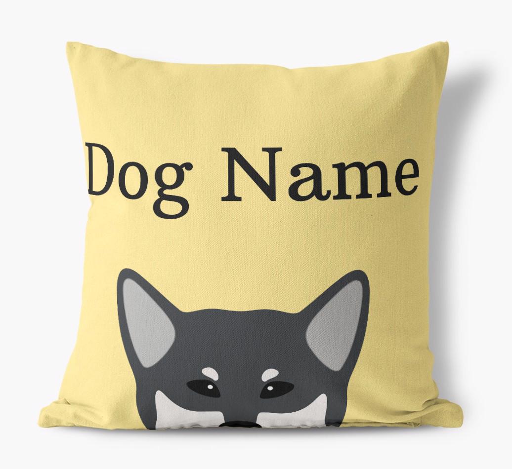 {dogsName}'s Icon & Name: Personalized {breedFullName} Canvas Pillow