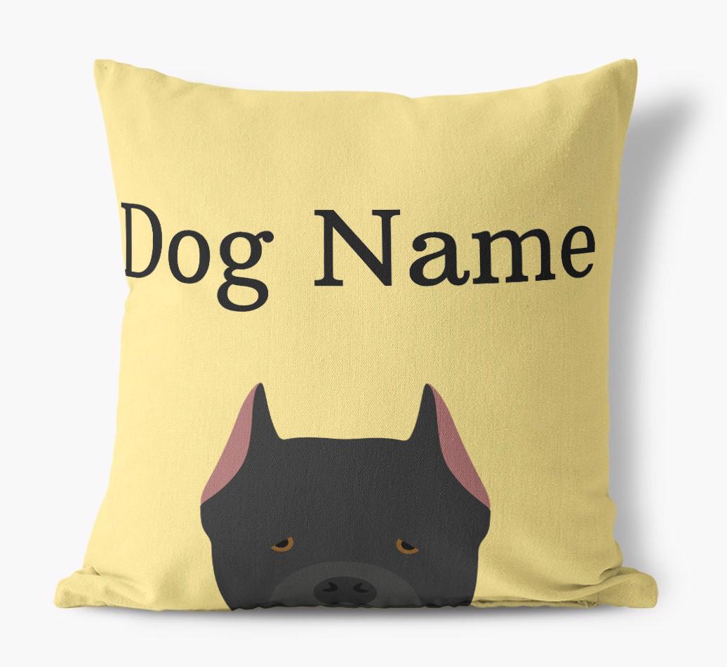 {dogsName}'s Icon & Name: Personalized {breedFullName} Canvas Pillow