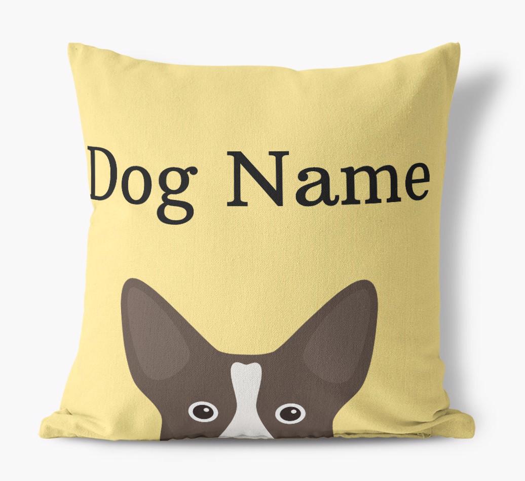 {dogsName}'s Icon & Name: Personalized {breedFullName} Canvas Pillow