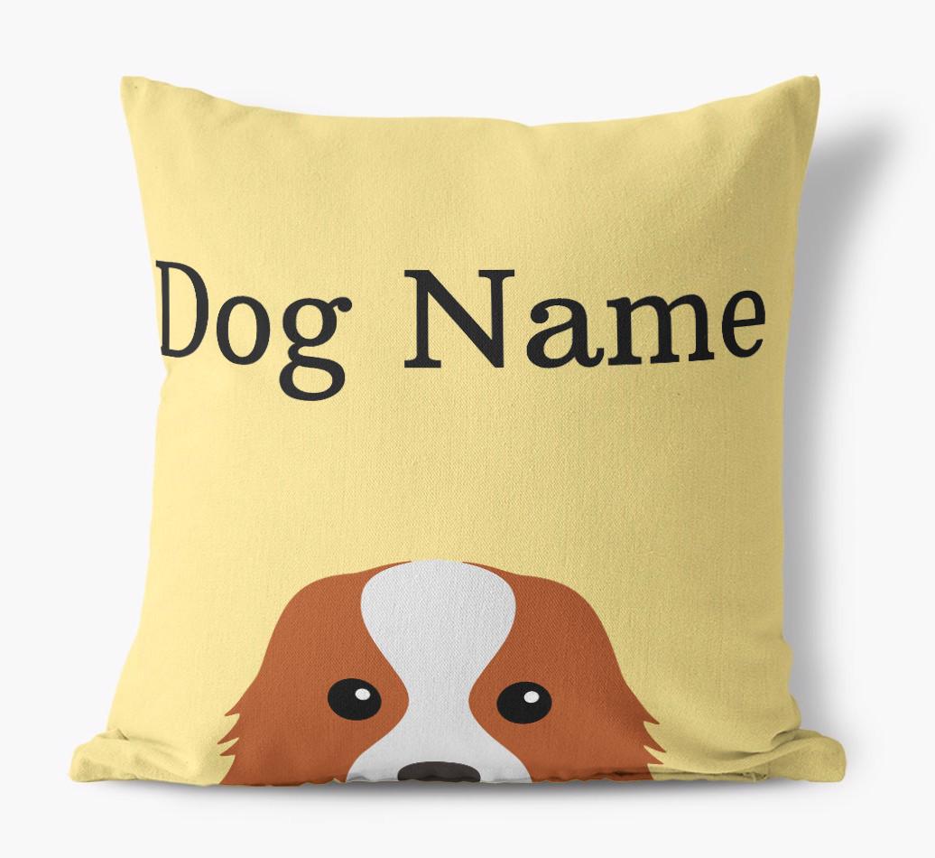{dogsName}'s Icon & Name: Personalized {breedFullName} Canvas Pillow