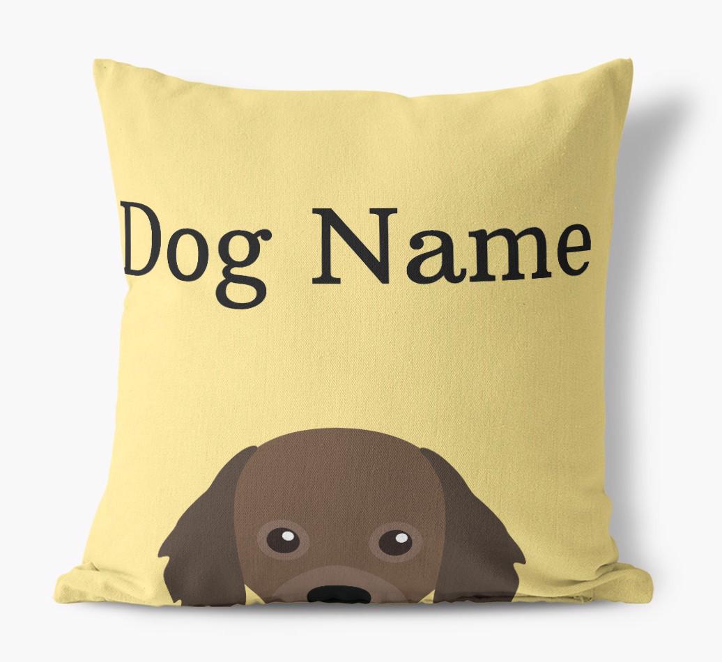 {dogsName}'s Icon & Name: Personalized {breedFullName} Canvas Pillow
