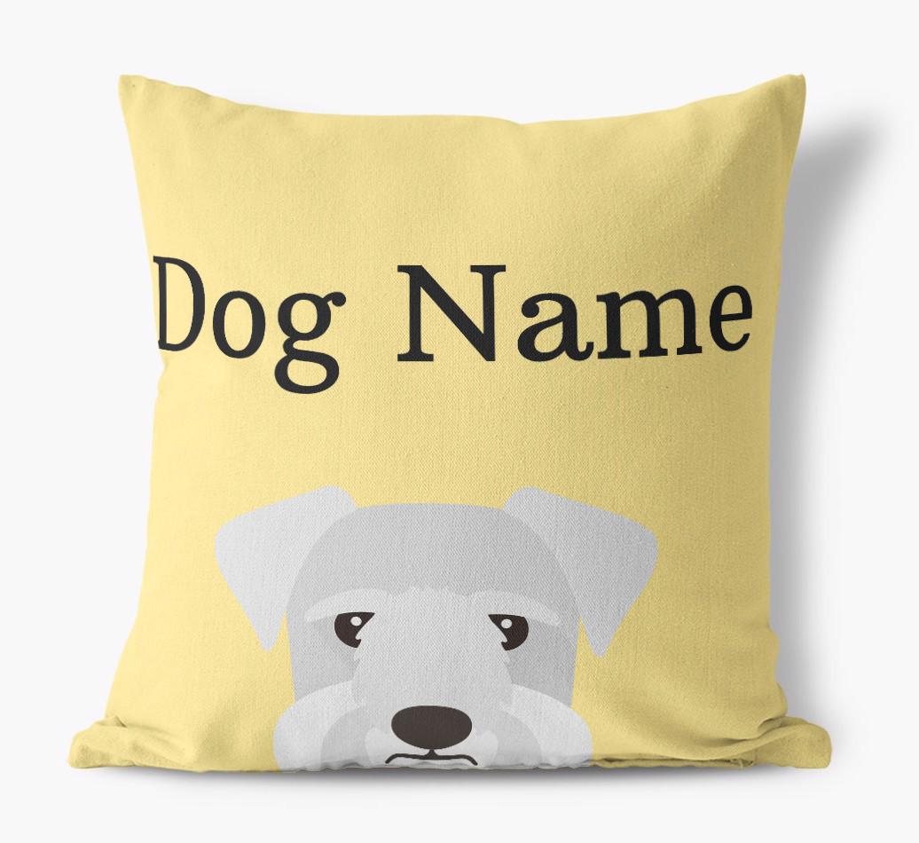 {dogsName}'s Icon & Name: Personalized {breedFullName} Canvas Pillow