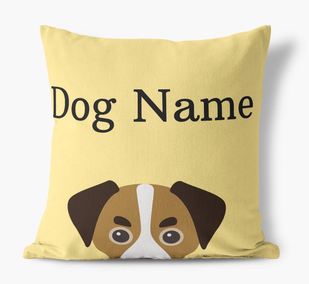 {dogsName}'s Icon & Name: Personalized {breedFullName} Canvas Pillow