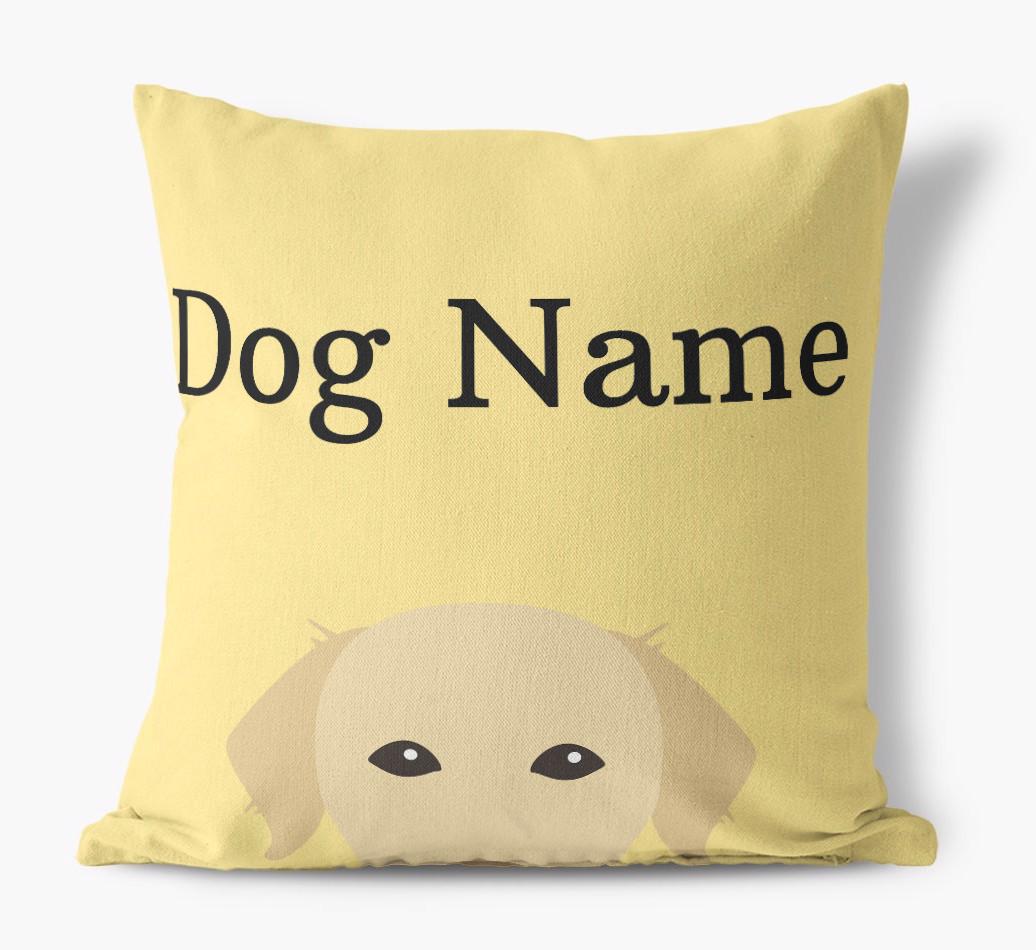{dogsName}'s Icon & Name: Personalized {breedFullName} Canvas Pillow