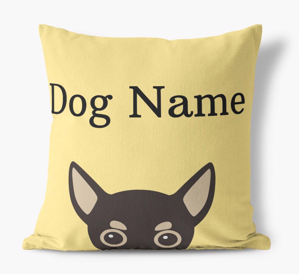 {dogsName}'s Icon & Name: Personalized {breedFullName} Canvas Pillow