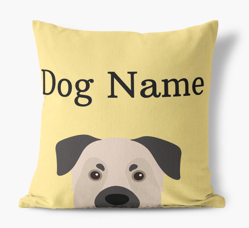 {dogsName}'s Icon & Name: Personalized {breedFullName} Canvas Pillow