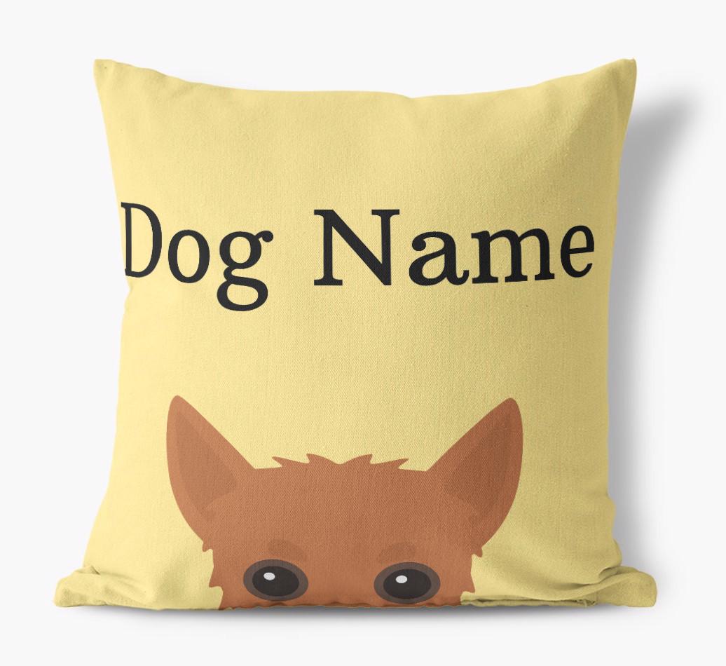 {dogsName}'s Icon & Name: Personalized {breedFullName} Canvas Pillow