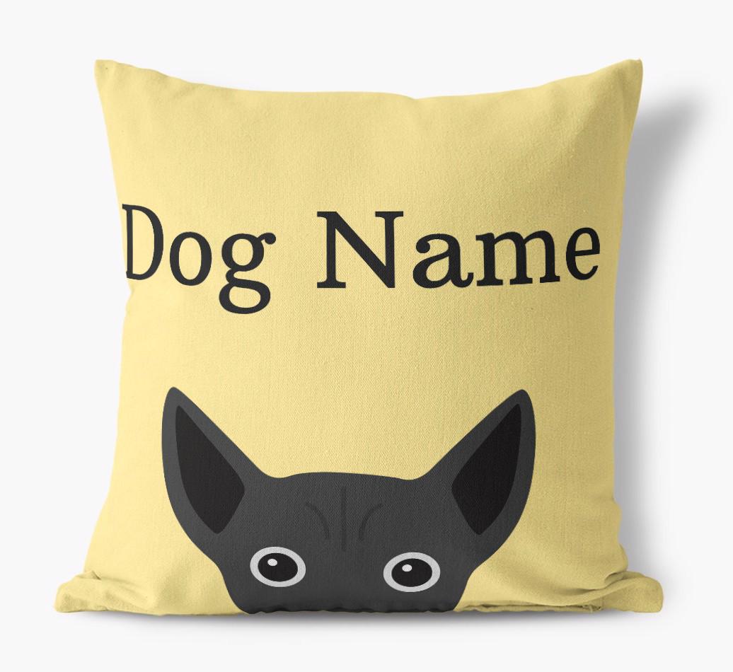 {dogsName}'s Icon & Name: Personalized {breedFullName} Canvas Pillow