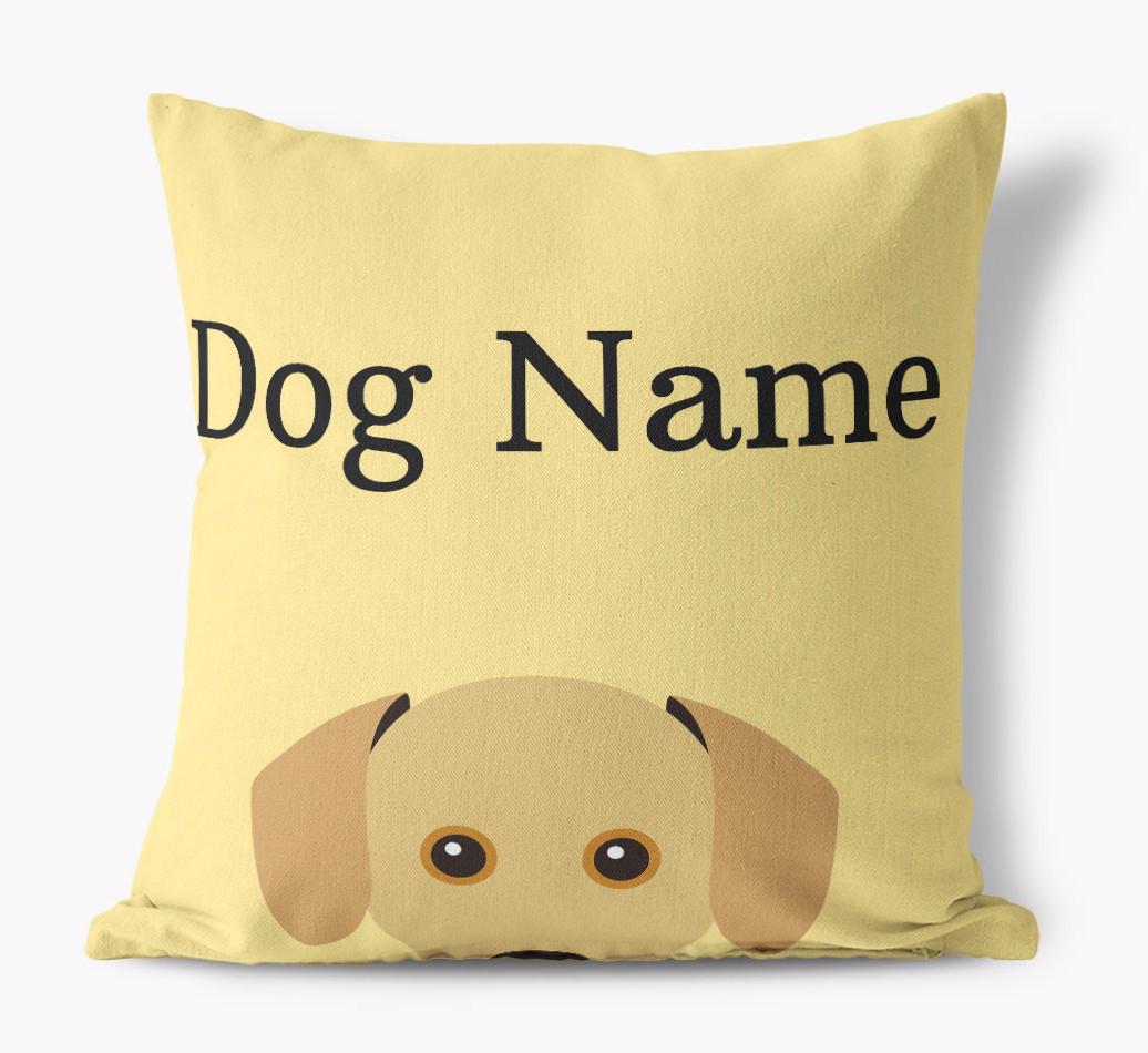 {dogsName}'s Icon & Name: Personalized {breedFullName} Canvas Pillow