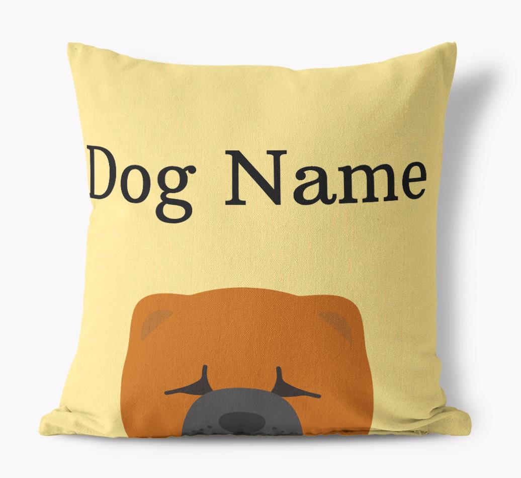 {dogsName}'s Icon & Name: Personalized {breedFullName} Canvas Pillow