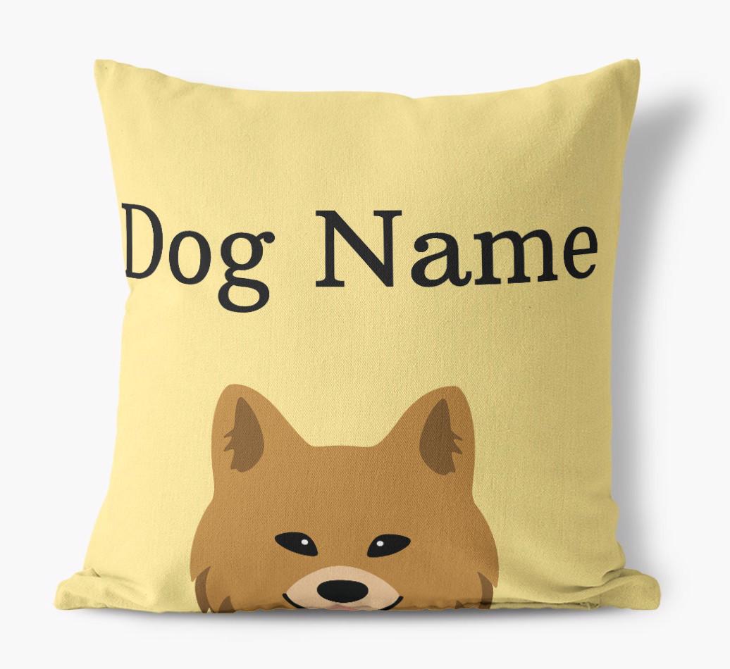 {dogsName}'s Icon & Name: Personalized {breedFullName} Canvas Pillow