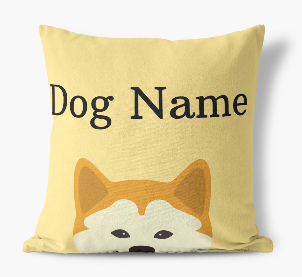 {dogsName}'s Icon & Name: Personalized {breedFullName} Canvas Pillow