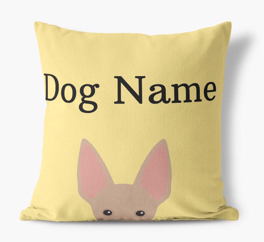 {dogsName}'s Icon & Name: Personalized {breedFullName} Canvas Pillow