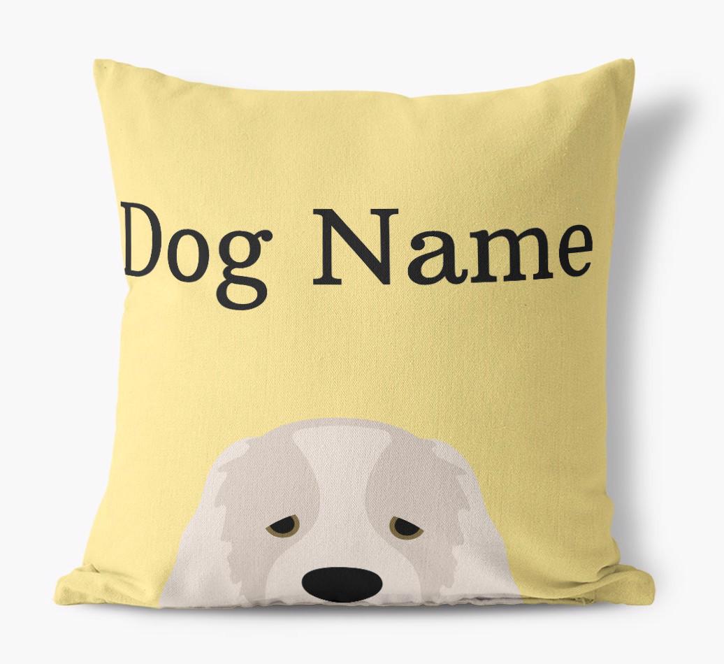 {dogsName}'s Icon & Name: Personalized {breedFullName} Canvas Pillow