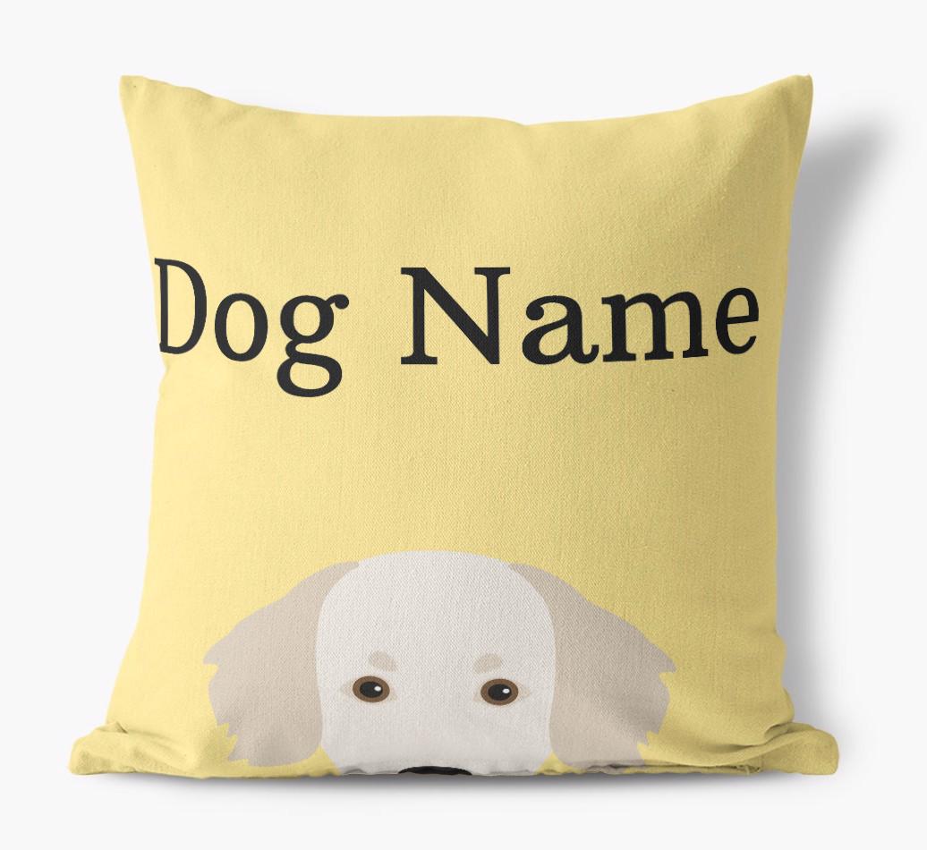{dogsName}'s Icon & Name: Personalized {breedFullName} Canvas Pillow