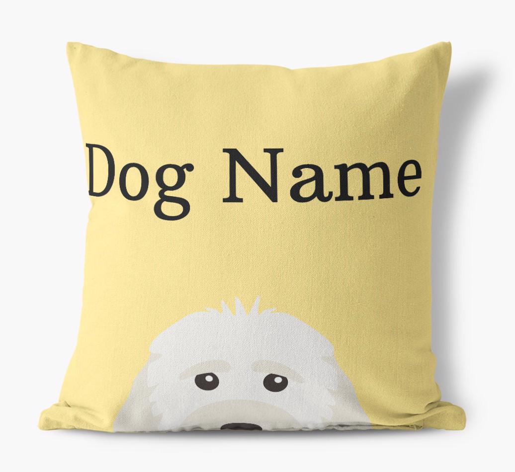 {dogsName}'s Icon & Name: Personalized {breedFullName} Canvas Pillow