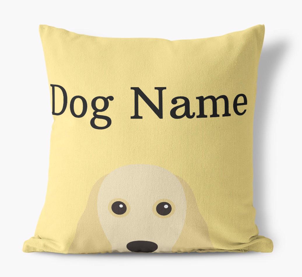 {dogsName}'s Icon & Name: Personalized {breedFullName} Canvas Pillow