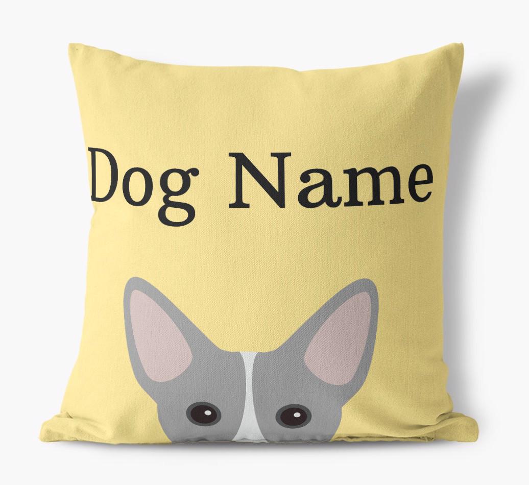 {dogsName}'s Icon & Name: Personalized {breedFullName} Canvas Pillow