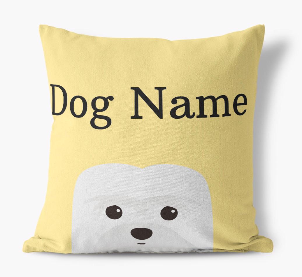 {dogsName}'s Icon & Name: Personalized {breedFullName} Canvas Pillow