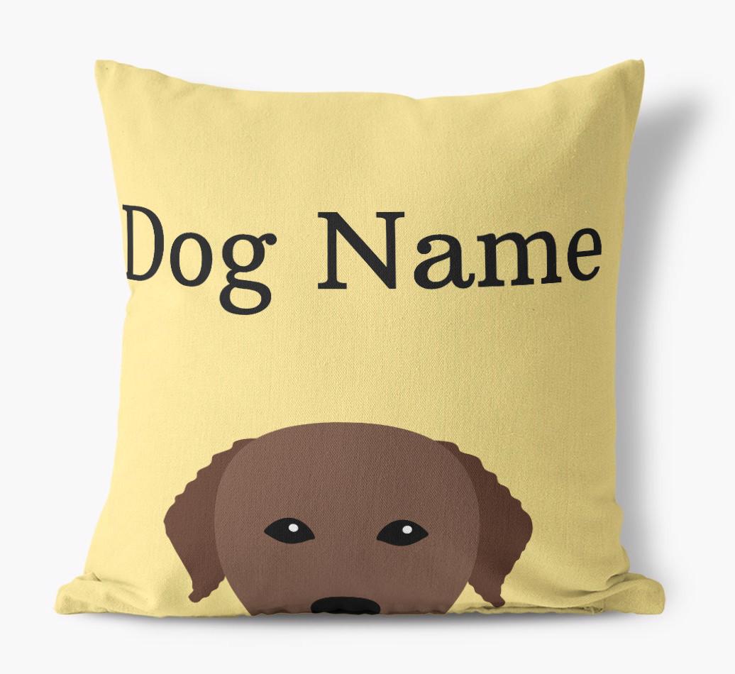 {dogsName}'s Icon & Name: Personalized {breedFullName} Canvas Pillow